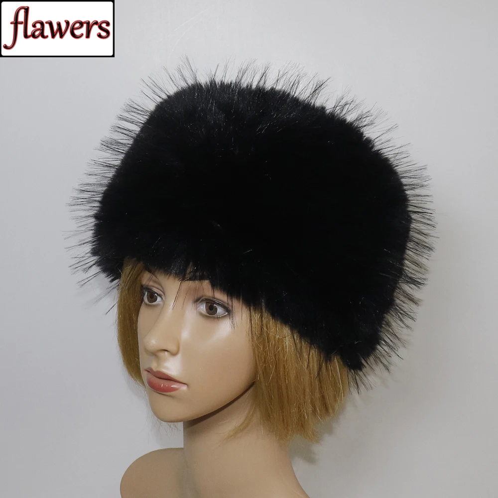 

Winter Outdoor Keep Warm Faux Fur Beanies Hat Women Warm Fluffy Popular Female Round Cap Fashion Faux Raccoon Fur Hats