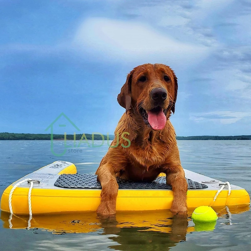 Rampa inflable para barco de perros, rampa de agua para perros para barco, muelle y piscina | Escalera para perros con escalones de agua, acceso seguro y fácil para perros en adelante
