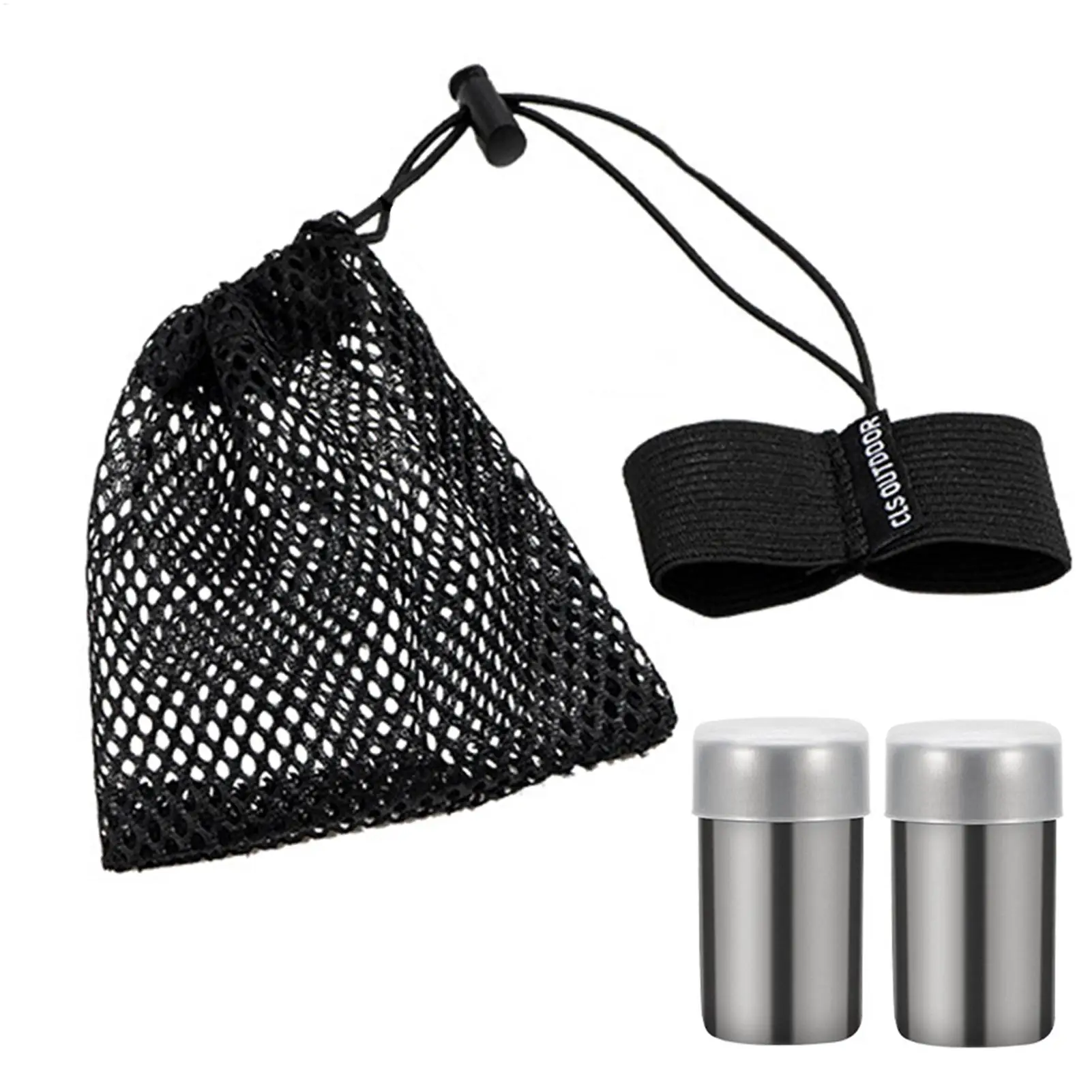 2 Stück Camping-Gewürzflasche, kleiner Pfefferstreuer mit Deckel, Edelstahl-Reisesalzbehälter mit Aufbewahrungstasche für das Kochen im Freien