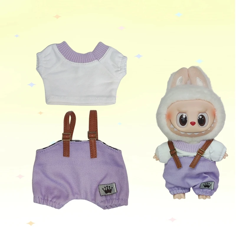 Per 17 centimetri Labubus Mini Vestiti per le Bambole Vestito Cappello Borsa Vestiti Scarpe Labubu II Accessori per Bambole Coltiva Seduta Gioco di Partito Giocattoli