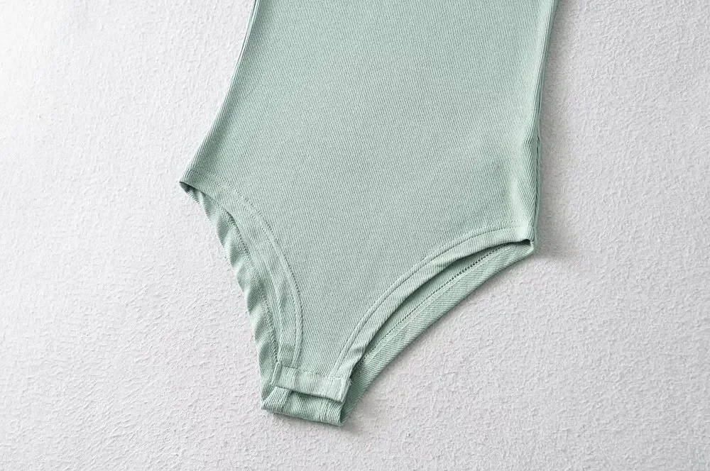 Tute estive lavorate a maglia a costine con scollo a V a maniche corte da donna Tute elastiche slim nere bianche