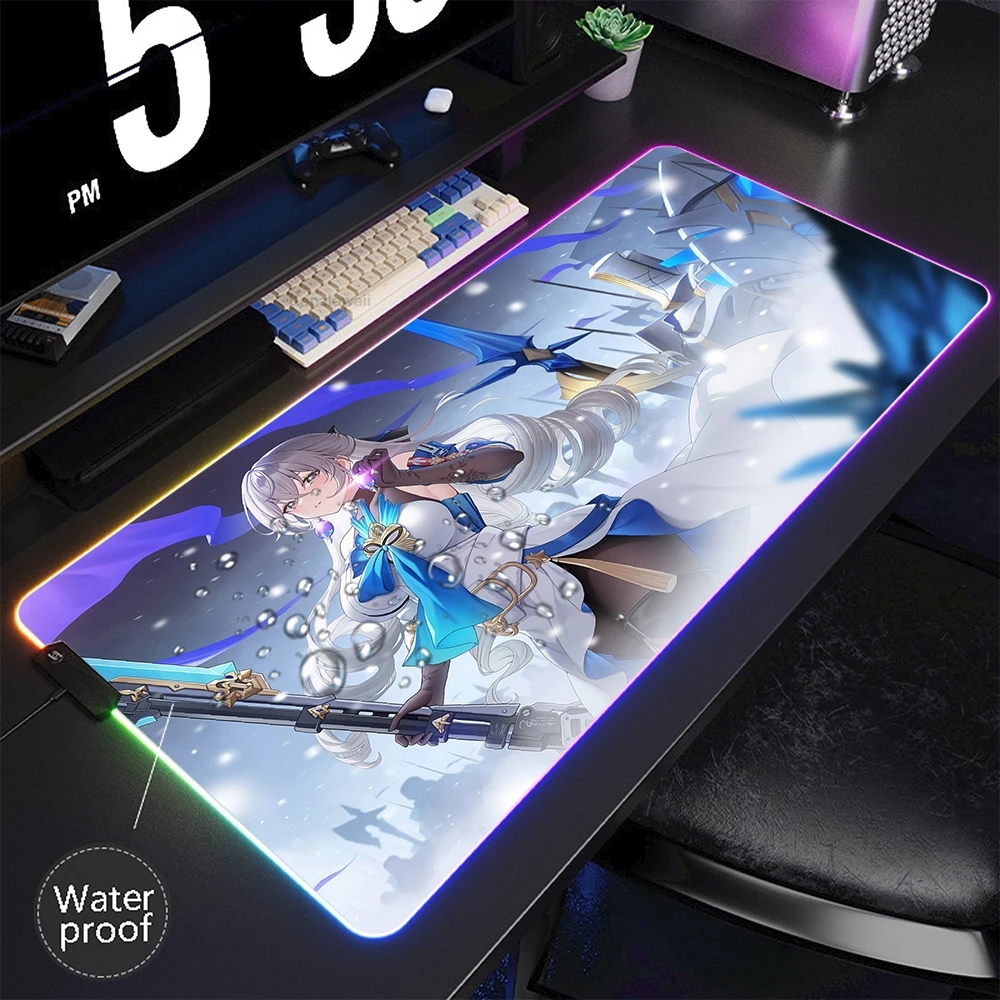 

Honkai Star Rail RGB Mouse Pad Gamer Waterproof Mousepad LED Mouse Mat Luminous Desk Mat Game Keyboard Pads Backlit Mausepad