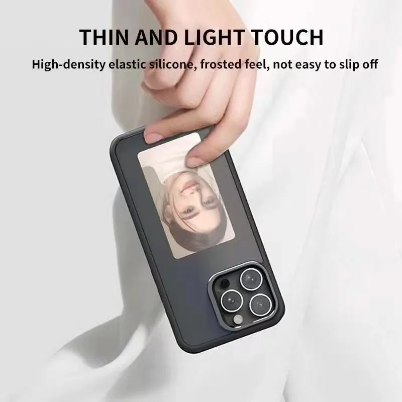 Eink Screen Smart Mobile Phone Case 4-Color Refesh Mobile Phone Case for 13~ 15ProMax DIY Case E Ink Screen Display Battery Free