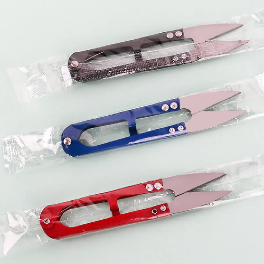 Manual Iron Thread Scissors U Style Spring Loaded Nipper For Sewing Embroidery Quilting Craft Tools Daily Use