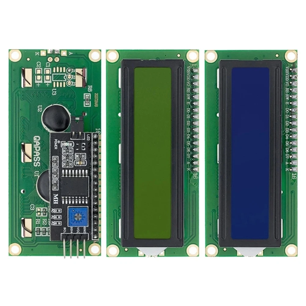 LCD1602 1602 LCD Module IIC I2C Interface HD44780 Liquid Crystal Display Module 5V 16x2 Character Blue Green Screen for Arduino