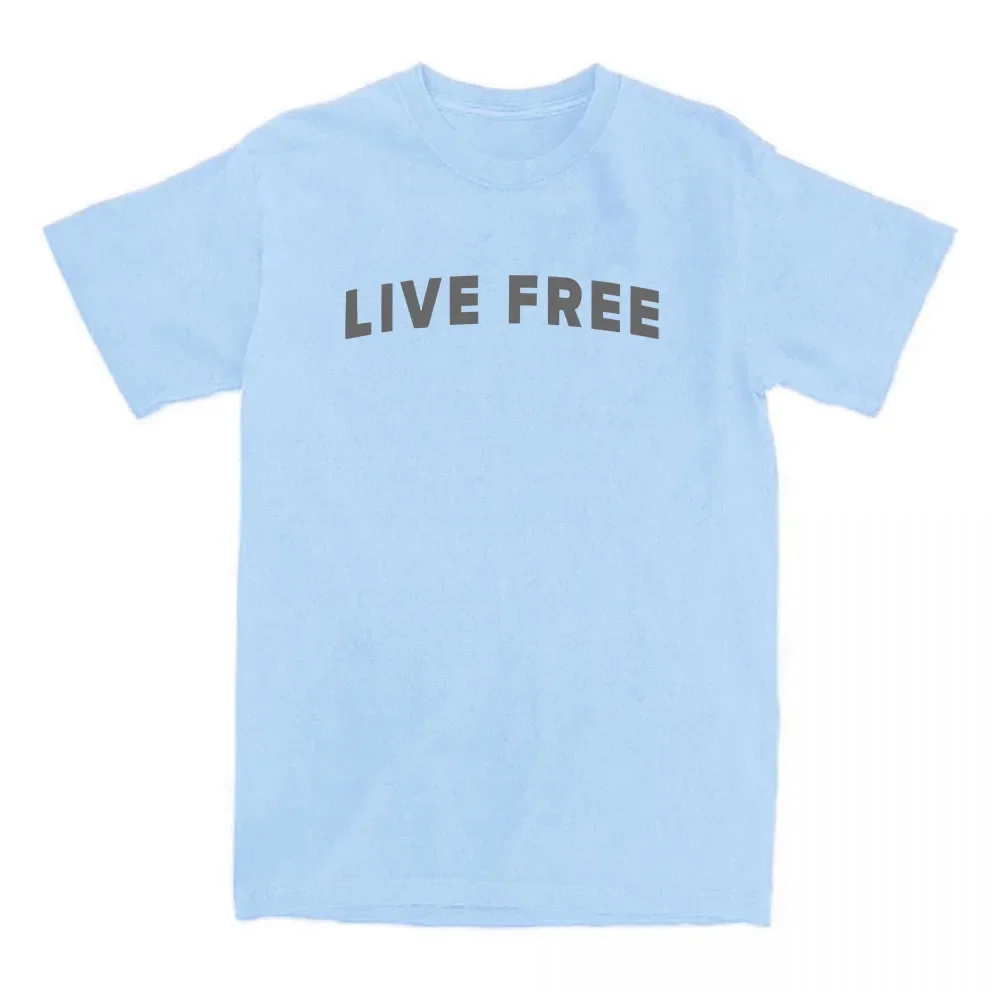 The Live Free Tee América Celebridade Charlie Kirk Camiseta de Algodão Solta Casual Mulheres/Homens Camiseta Moda O-pescoço Macio Camiseta Feminina