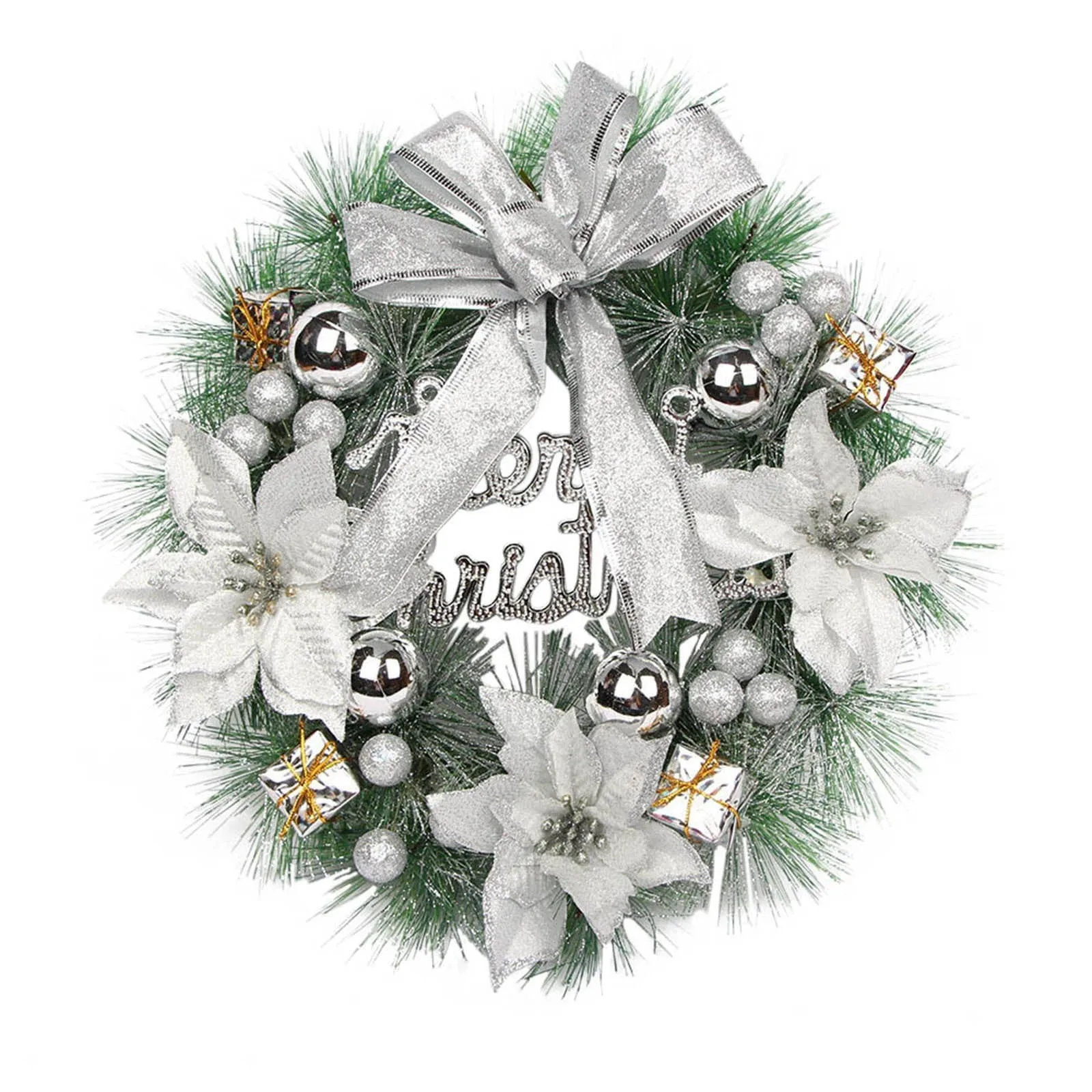 Christmas Wreath for Home Decor Christmas Front Door Garland Outdoor Decoration Door Hanging Ornament for Christmas Party