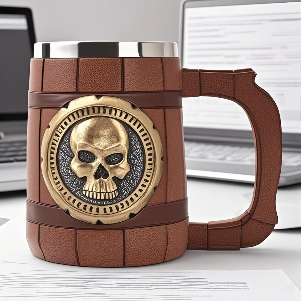 

600 ML Insulated Skull Water Cup Beer Mug Tourist Tableware Travel Coffee Mug Picnic Utensils for Hiking Trekking Work Travel