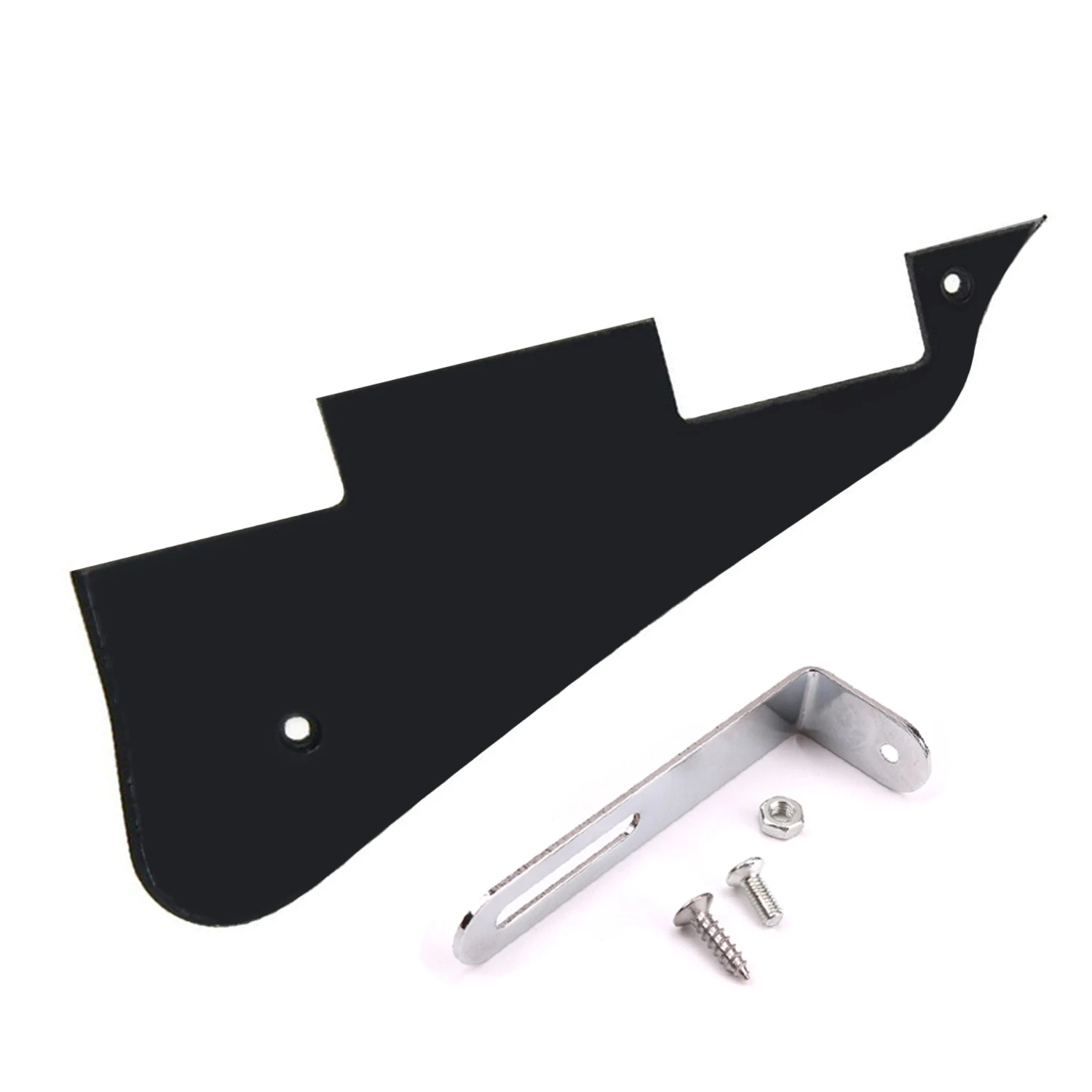 

Les Paul Guitar Pickguard ABS+Iron 2mm Thickness 2 Screw Holes 137mm Spacing with L-shaped Bracket Mounting Screws Hex Nut