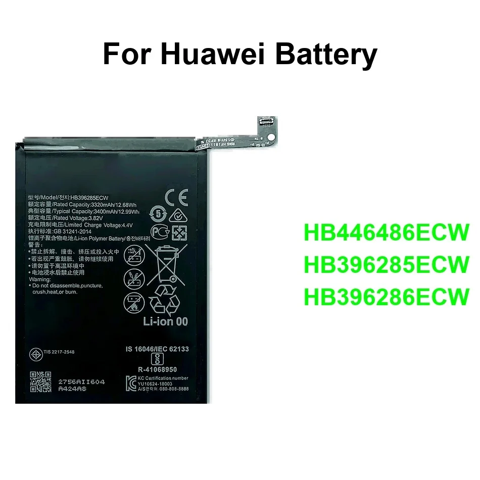 

Battery For Huawei Nova P20 3 P Smart Z Honor 9X 10 Lite 2019 Plus Pro 2020 HB396285ECW HB396286ECW HB446486ECW 3400-4000Mah