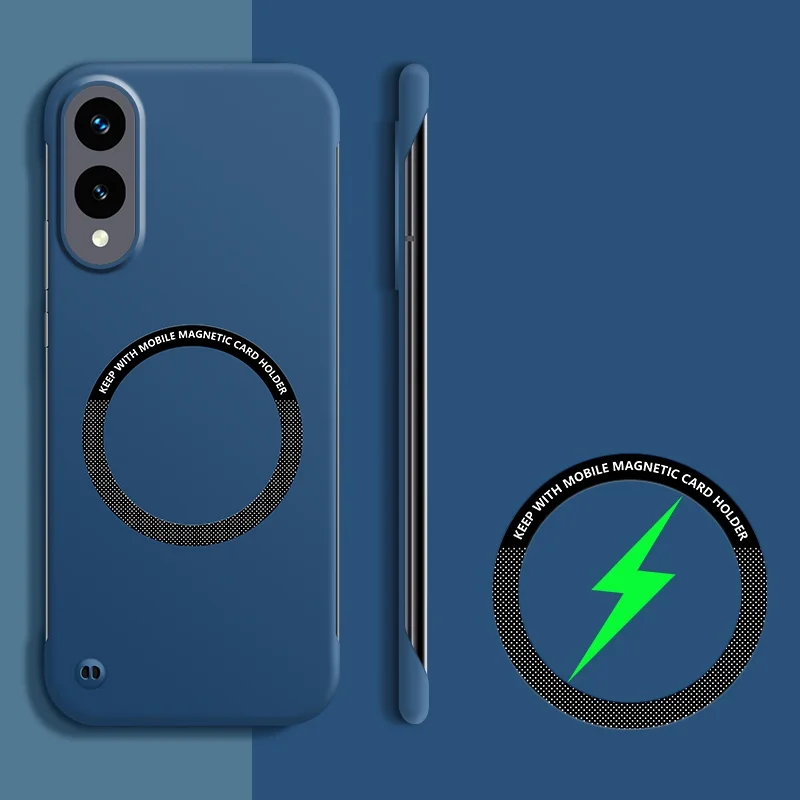 Ultradünne, rahmenlose Hülle für Samsung Galaxy S25 Edge S24 Ultra S23 Plus FE S22 Magsafe magnetische kabellose Ladegerät-Telefonabdeckung – Detail 4