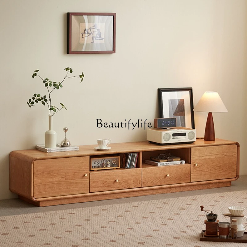 

*Floor TV Cabinet Cherry Wood Suspension Floor Solid Wood Audio and Video Cabinet