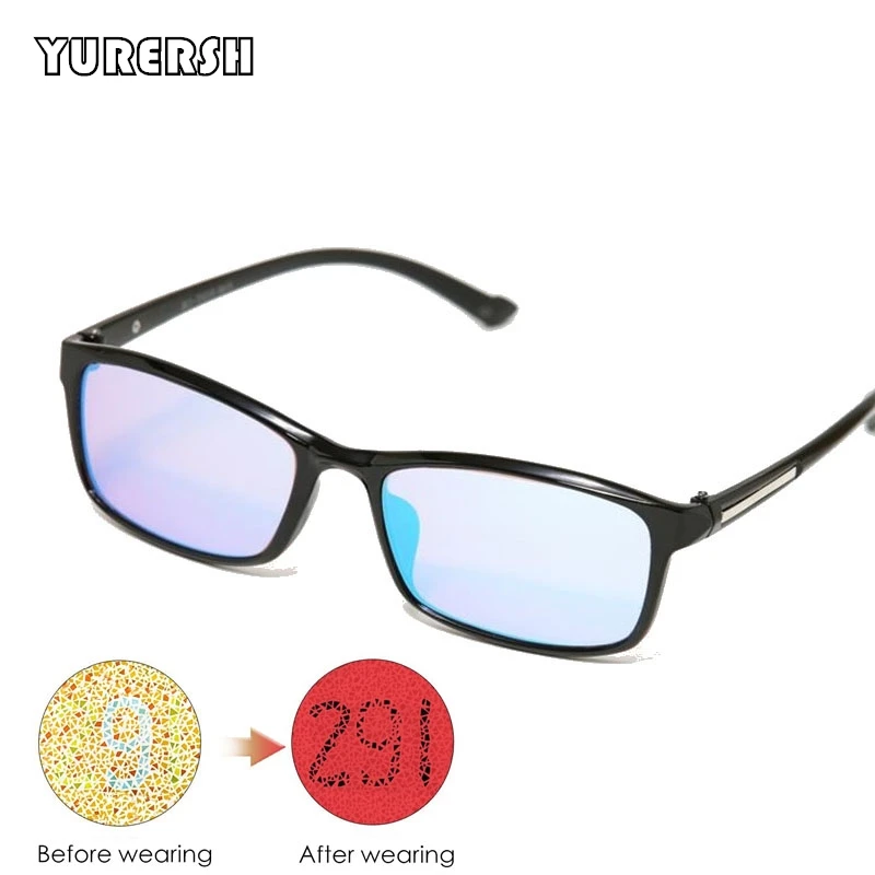 

YURERSH Color-blindness Glasses Men Frame Red Green Color Blind Lentes Color Discrimination Driving Test Eyewear Dropshipping