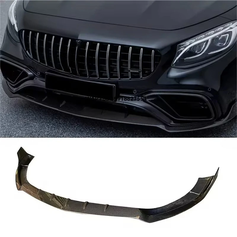 

Car Accessories Carbon Fiber Body Kit Glossy Black Front Bumper Spoiler Lip for C217 Upgrade to B Style Universal Car