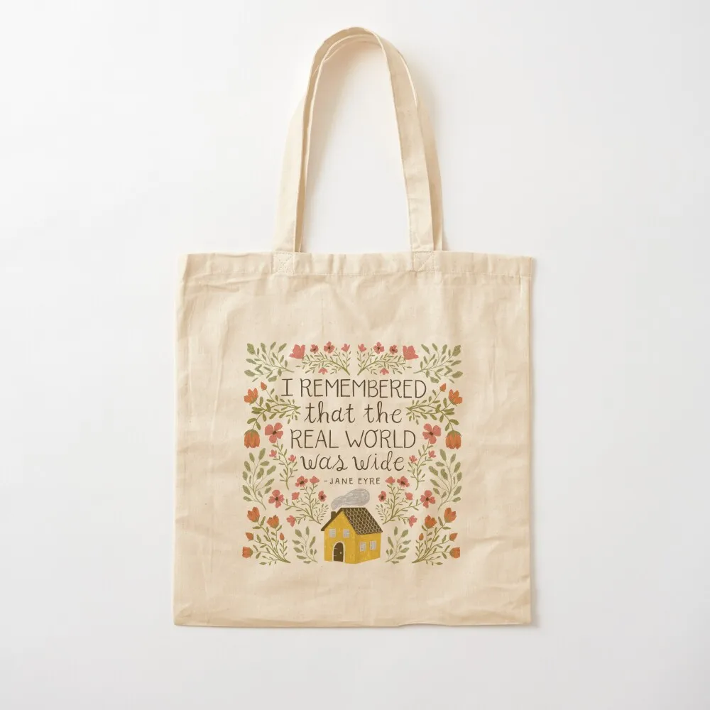 

Jane Eyre World Was Wide Quote Tote Bag woman shopping bag shoping bag Canvas Big women Canvas Tote
