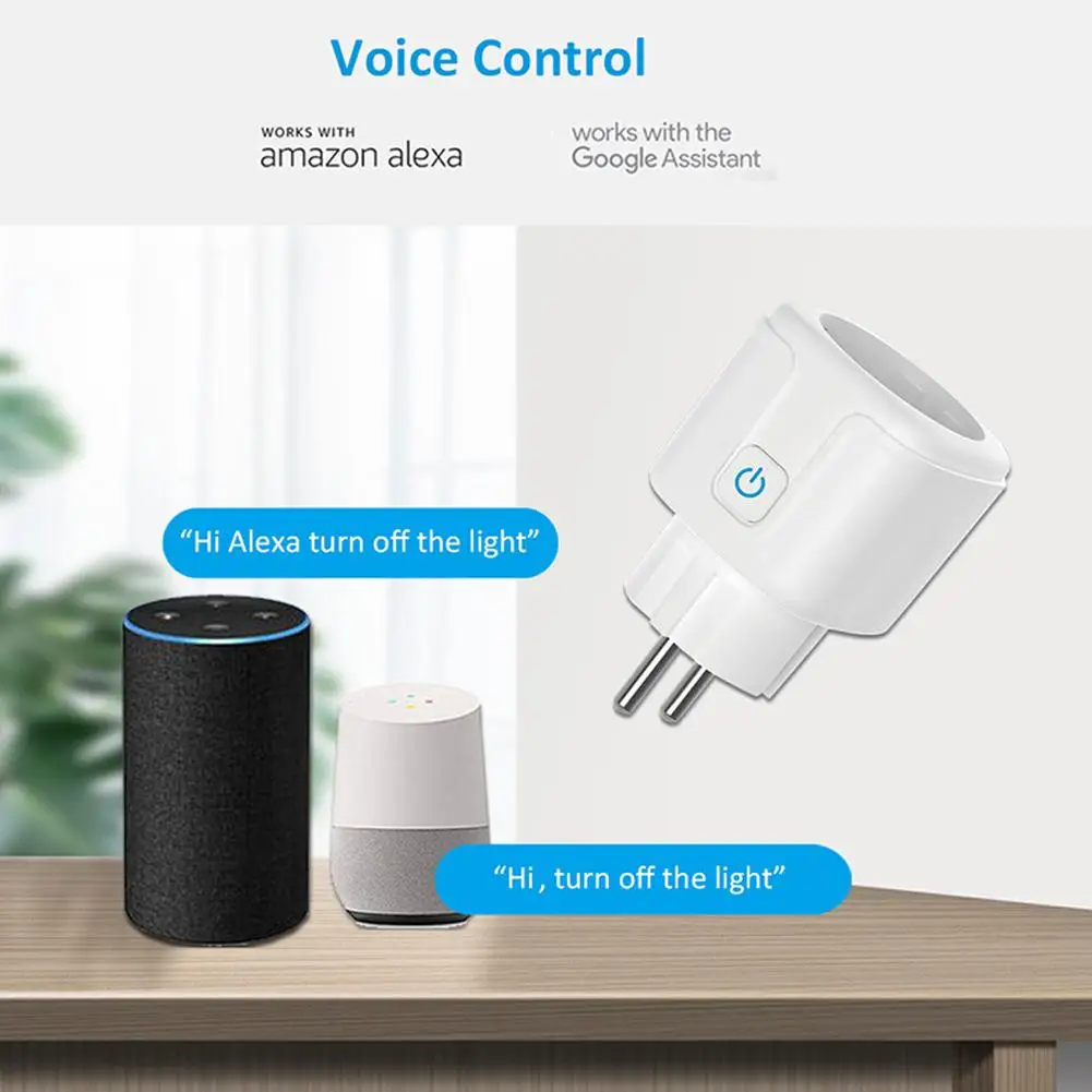 Smart Socket EU 16A/20A Wifi Smart Plug With Power Monitoring Smart Home Voice Control Support