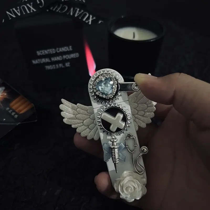 

Портативная уличная серия EDC Mine Y2 k Angel Wings Pure White Gear Lightte r Розовый фонарик Креативные подарочные инструменты