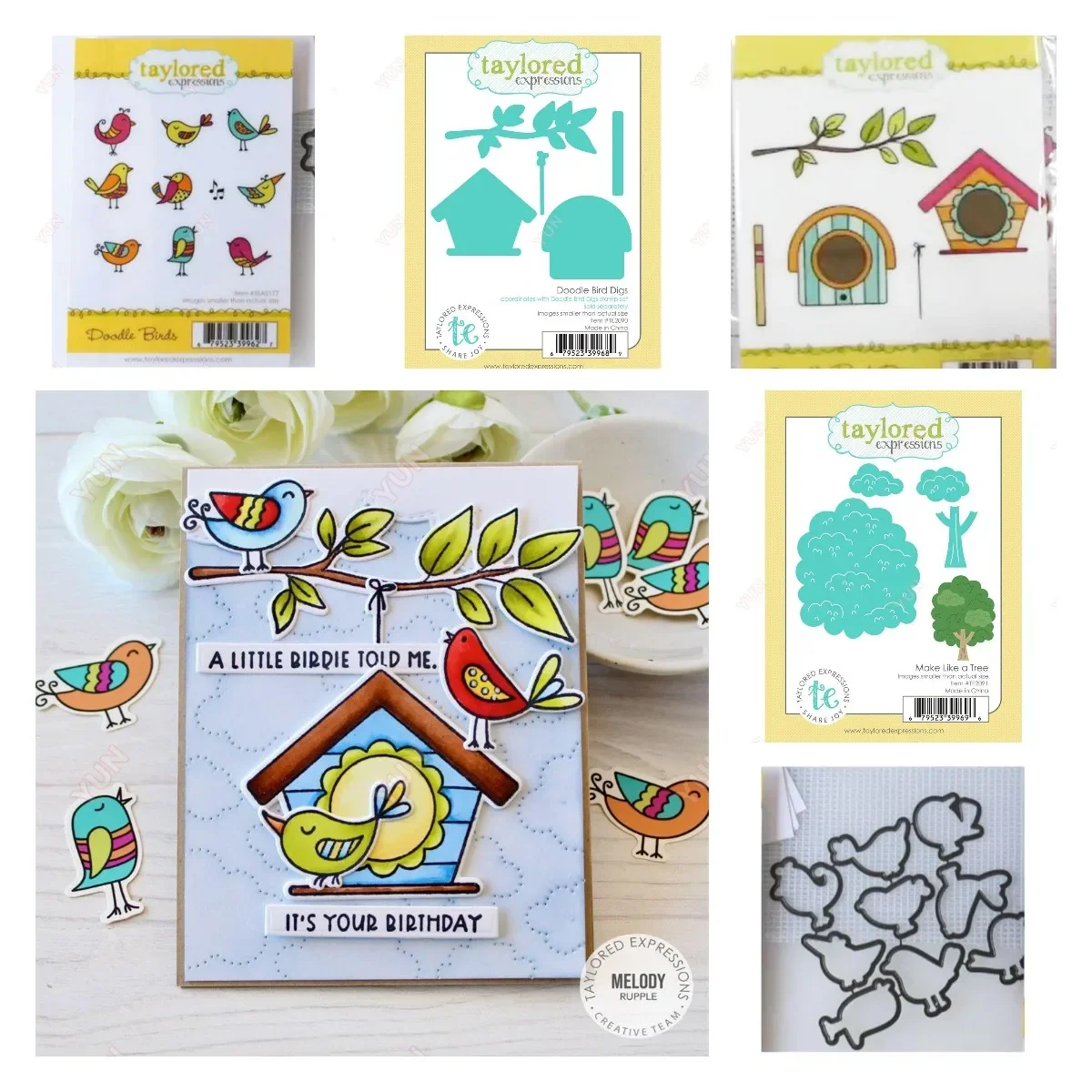 Doodle Bird Digs Make like Tree 2024 Cut Dies and Stamps Handmade DIY Scrapbook Embossing Greeting Card Diary Craft Decoration