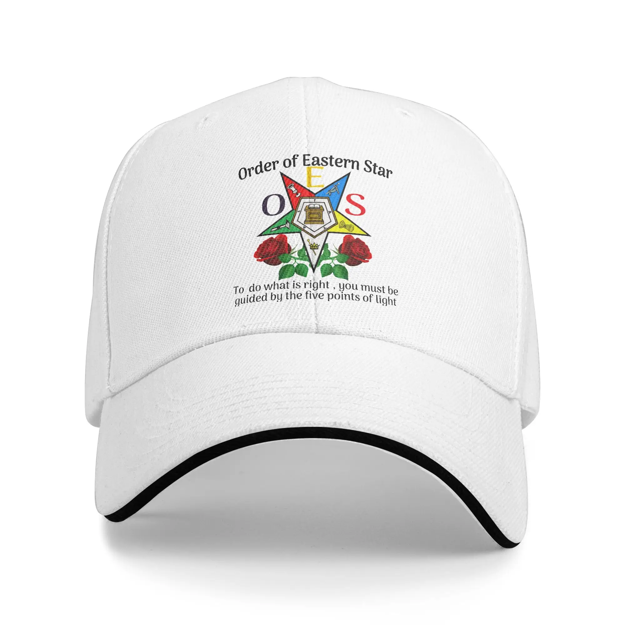 OES Order Of The Eastern Star Logo Sistars Freemason Sun Baseball Cap Summer Female Male  Print Trucker Hat y2k Baseball Caps