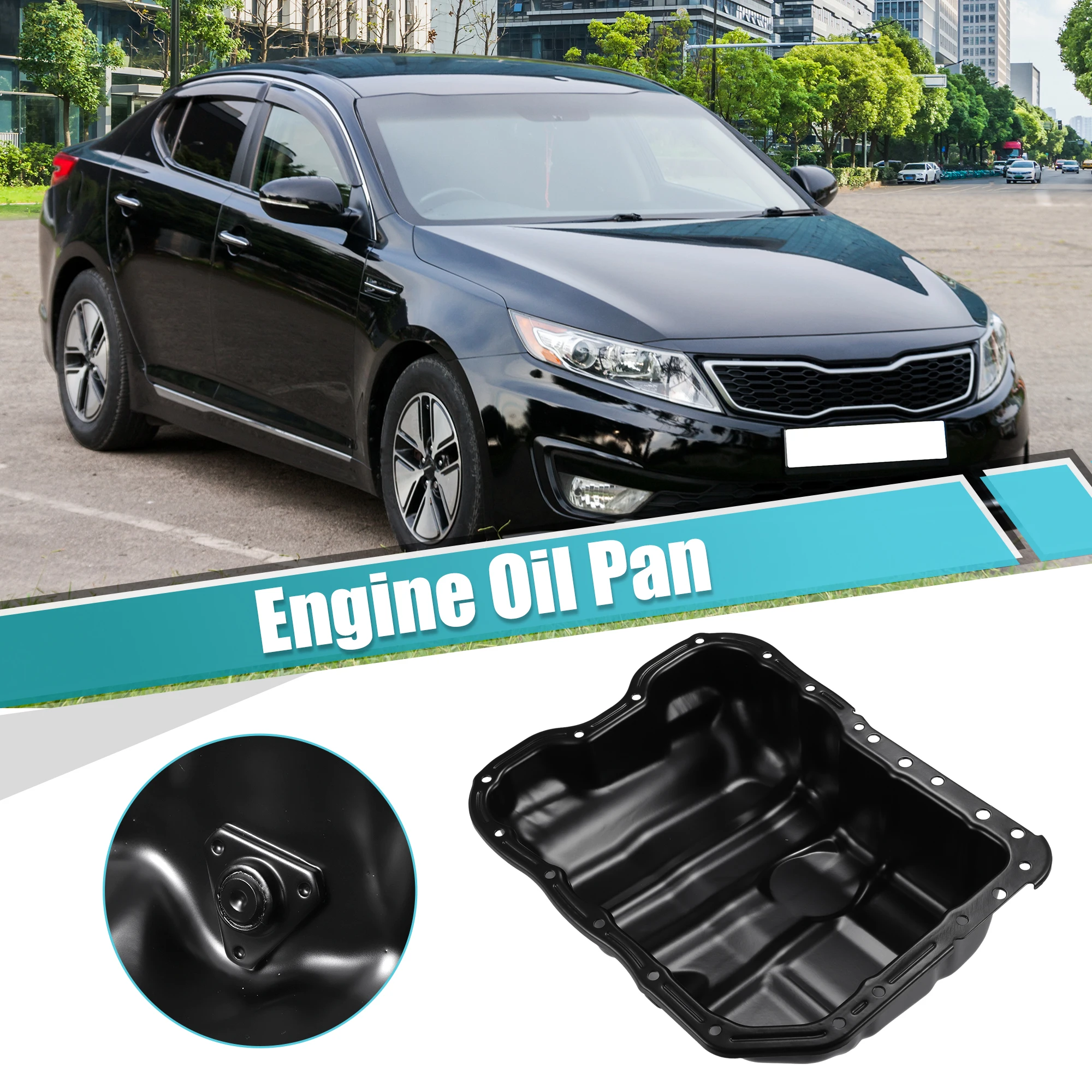 

UXCELL 1 Pcs Engine Oil Pan Cover No.21510-25050 Fit for Kia Optima 2013-2016 Black