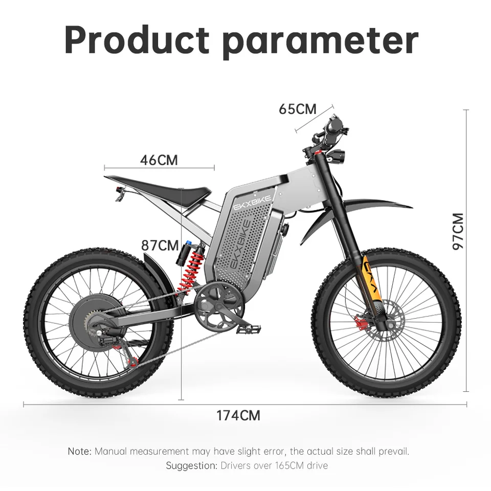 Adult Off‑Road MTB Ebike EKXBIKE X21 Max High Speed Electric Motorcycle With 6000W Brushless Gearless Motors, 60V30AH Lithium Battery, Max Speed Up To 85Kmh image 8