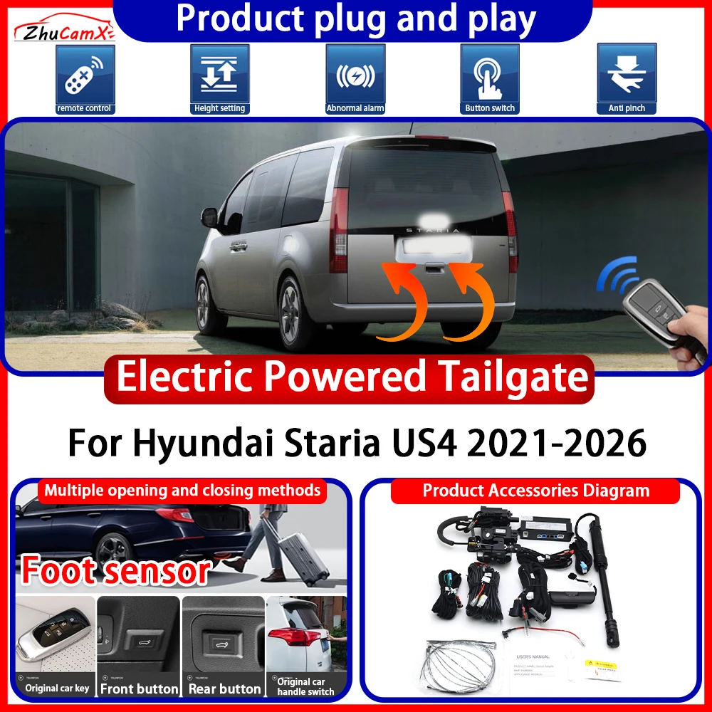 

ZhuCamX Electric OEM Powered Tailgate for Hyundai Staria US4 2021-2026 System anti pinch Smart Intelligent Control Gate Lift Kit
