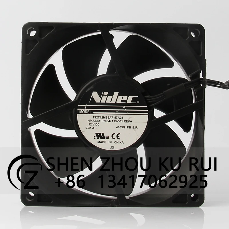 

T92T12MS3A7-57A03 Case Server Cooling Fan for NIDEC 90X90X25MM 12V 0.35A 9cm 9225 4-wire