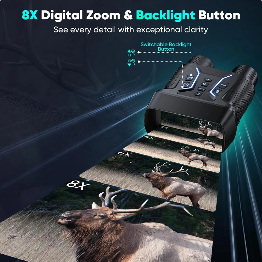 مناظير للرؤية الليلية الرقمية مع إضاءة بالأشعة تحت الحمراء تسجيل الفيديو 8X التكبير الرقمي 36MP نظارات الرؤية الليلية المراقبة #2