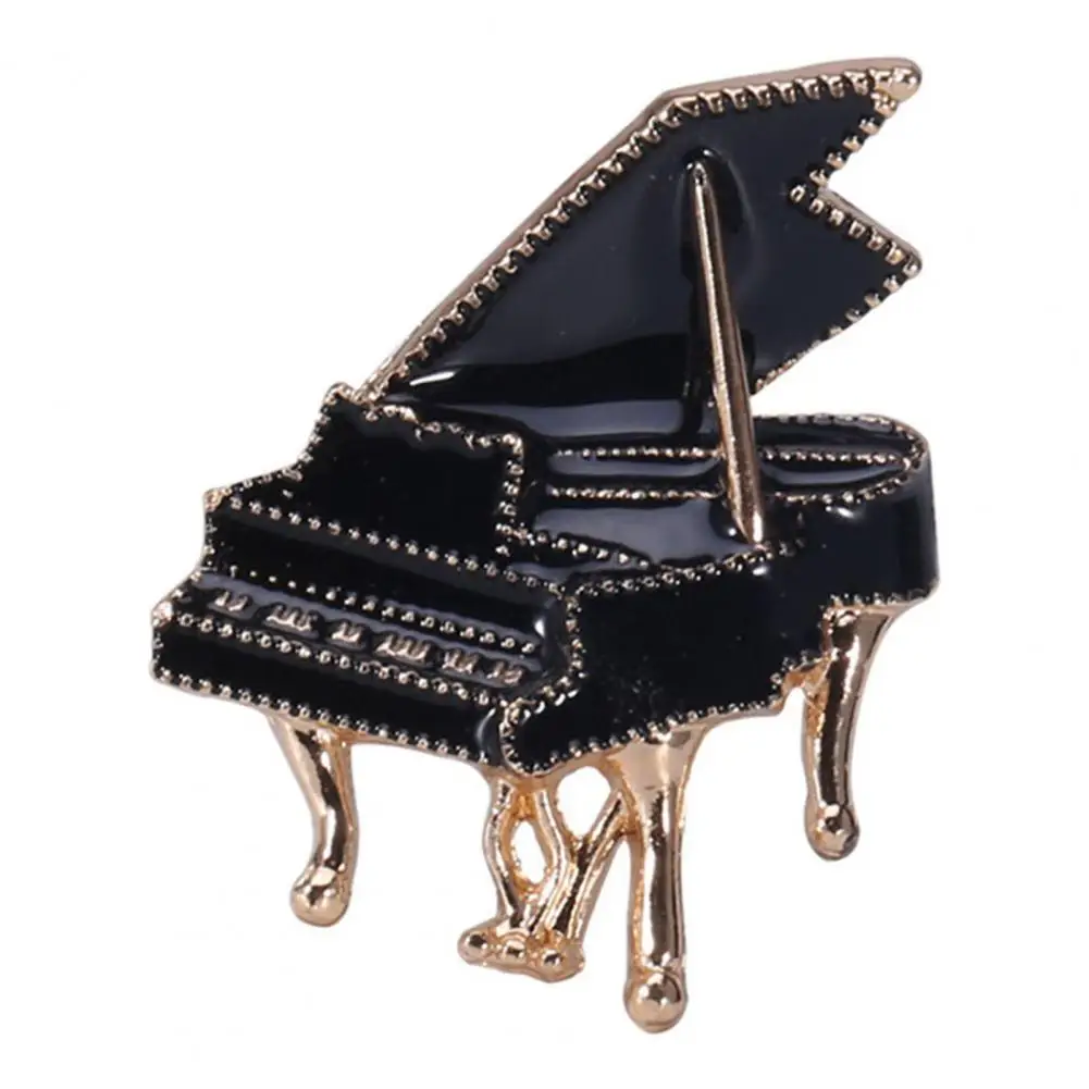 Shining Rhinestone Piano Shape Brooch Pin Musical Instrument Coat Badge Clothes Accessory