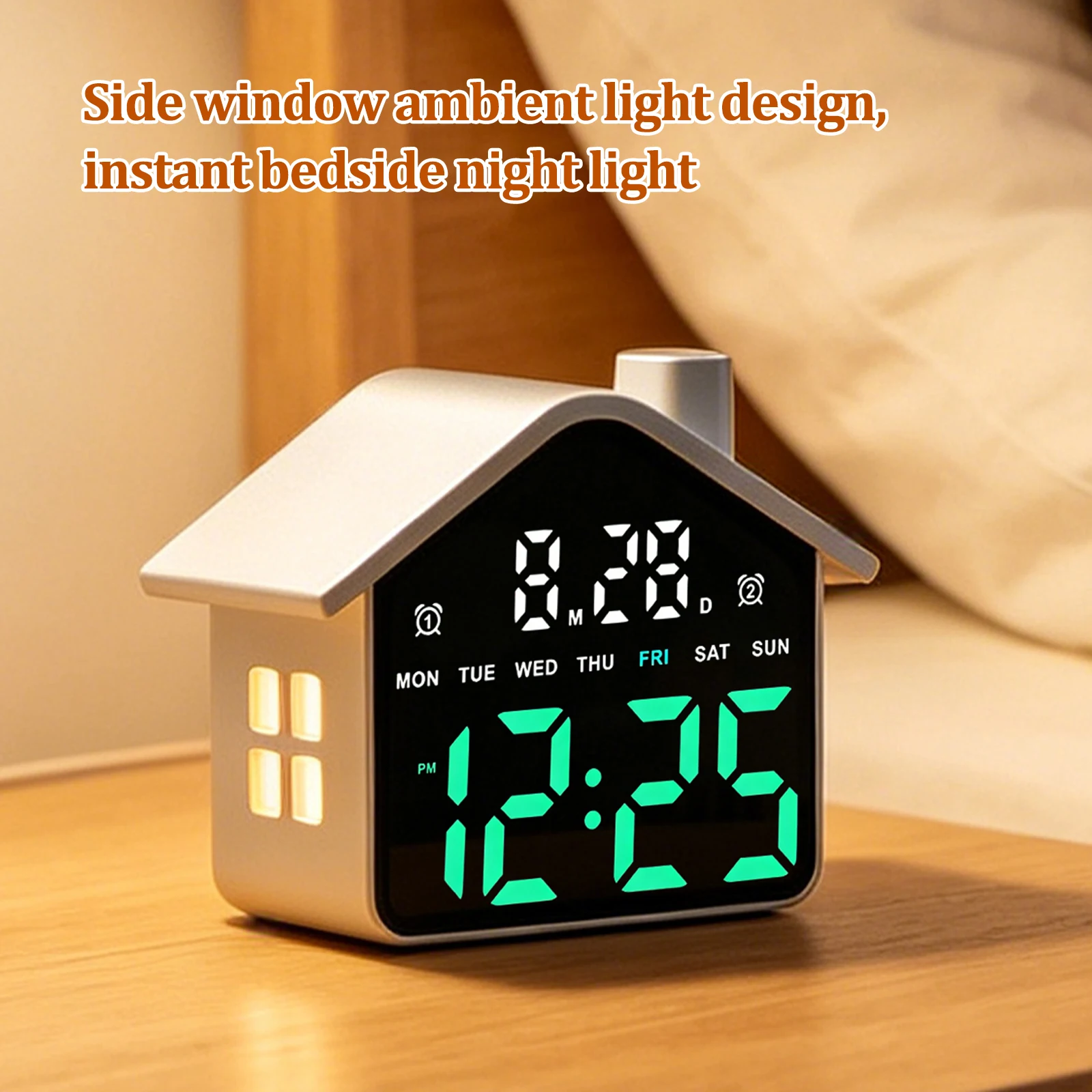 LED Electronic Table Clock with Night Light Multi-Functional House Clocks Date Week Display Alarm Clocks for Bedroom Living Room