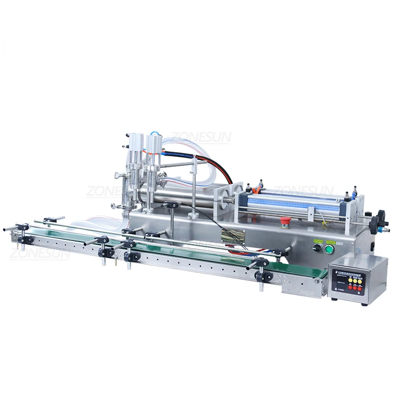 

ZS-DTYT2L Automatic Pneumatic Liquid Filling Machine 2 heads Beverage Water Bottle Filler Small Production Line