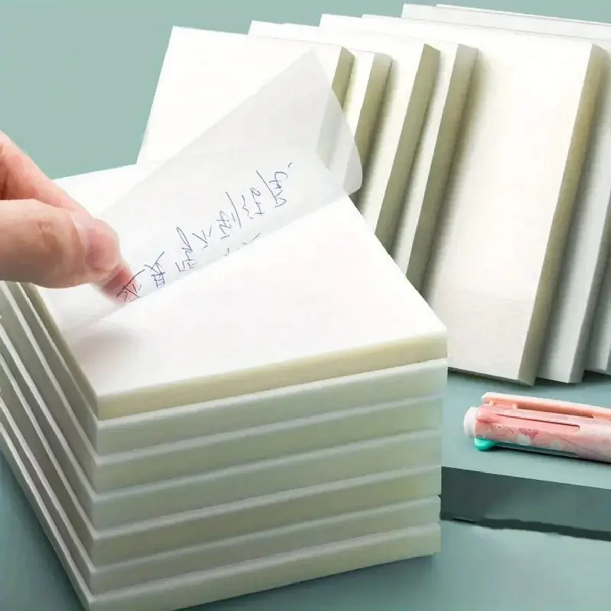 

Creative Transparent PET Sticky Note Pads Waterproof Posted Office School Stationery Supplies Sticky Posits Notepads
