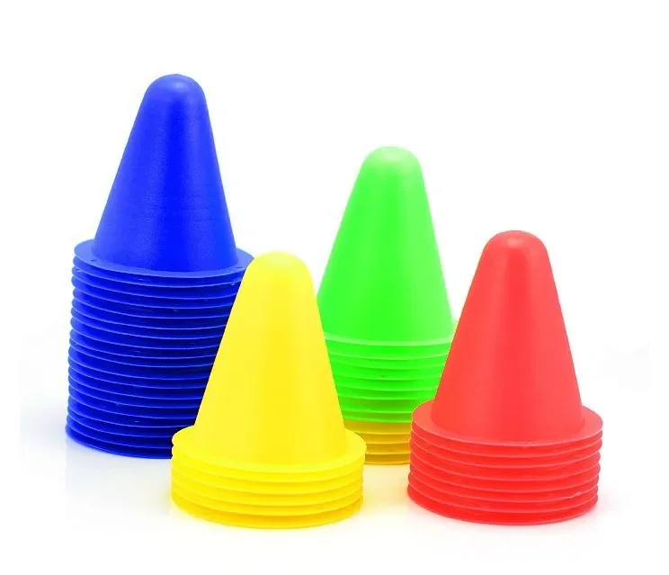 10Pcs/Set Skate Marker Training Road Cones Roller Football Soccer Rugby Soft Tower Skating Obstacle Roller Skate Pile Suppplies