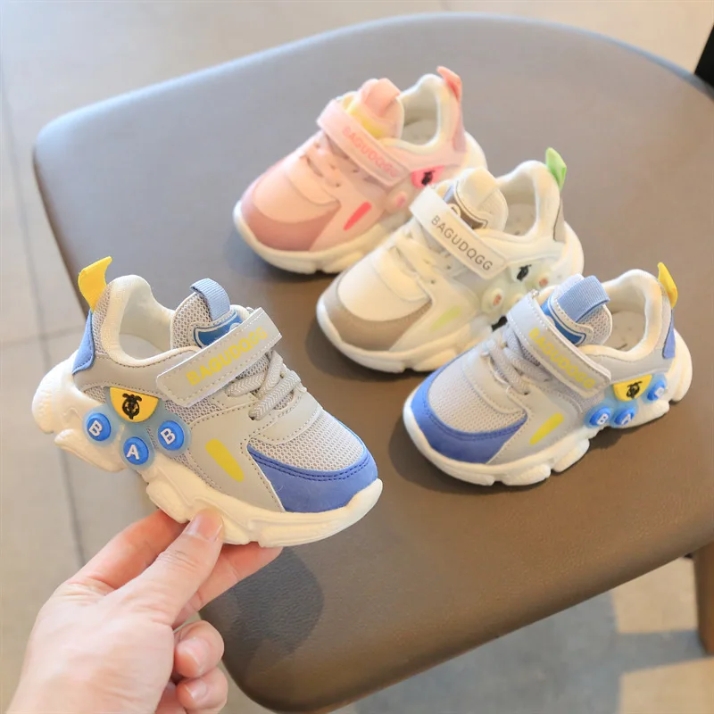 

Spring and Autumn New Boys and Girls Sports Shoes Mesh Breathable Baby Single Shoes Cartoon Toddler Shoes One-Piece Delivery