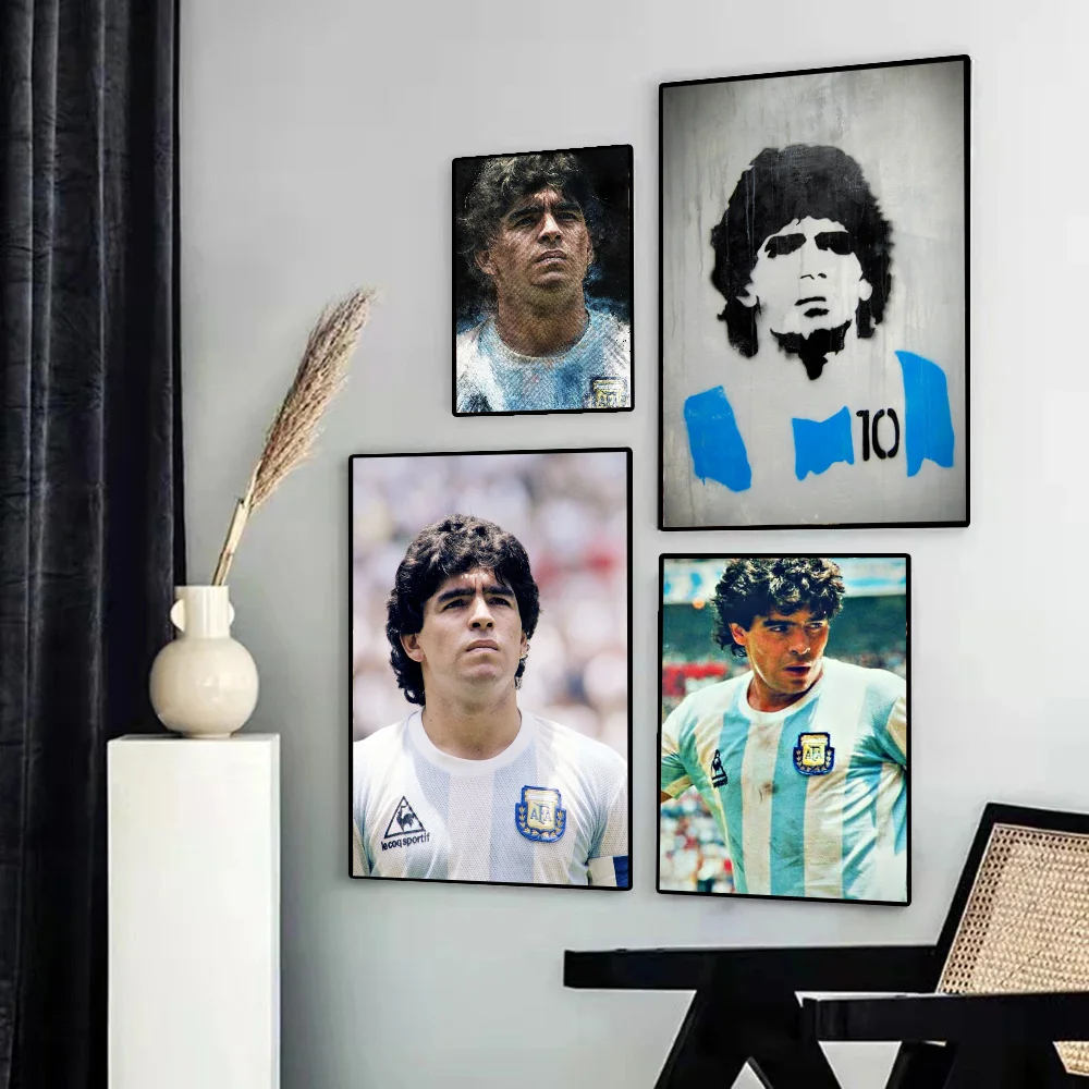 DIego maradona-粘着ポスター、アートポスター、防水紙ステッカー、コーヒーハウス、バー、ルーム用の壁装飾、1個