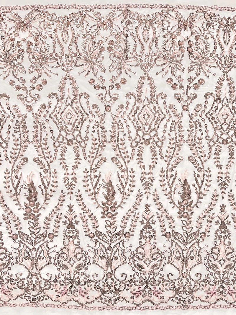 

Кружевная ткань с пайетками ручной работы. Роскошное платье и свадебное украшение. Ткань из сетчатого тюля.