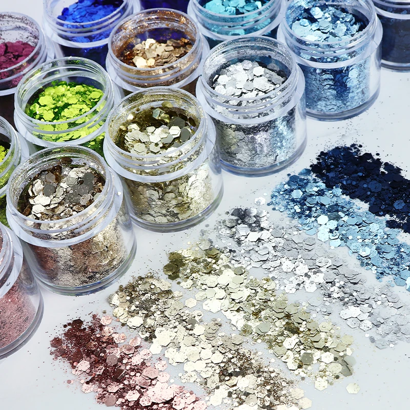 10ml Mixed Hexagons Glitter Flakes For Epoxy Resin Pigments Loose Sequins DIY Silicone Mold Filling Material Resin Craft Fillers