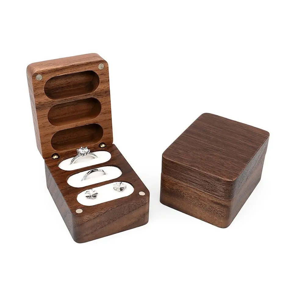 صندوق أقراط عتيقة حامل علبة هدية صندوق أقراط خواتم منظم صناديق مجوهرات خشبية صناديق تخزين النمط الصيني العتيق