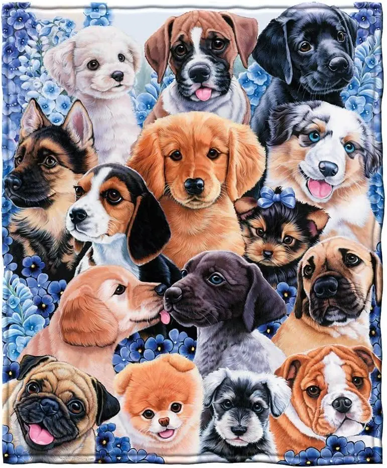 Limited Fleece Blanket Sofa Bed Throw 70x100 Mum Gifts, Dog Lovers Gifts Soft Warm Blanket Extra Blue Travel