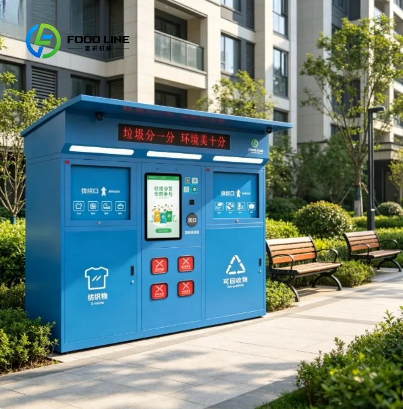 Reverse Vending Machine for Plastic Bottles and Cans with Automatic Sorting and User Compensation