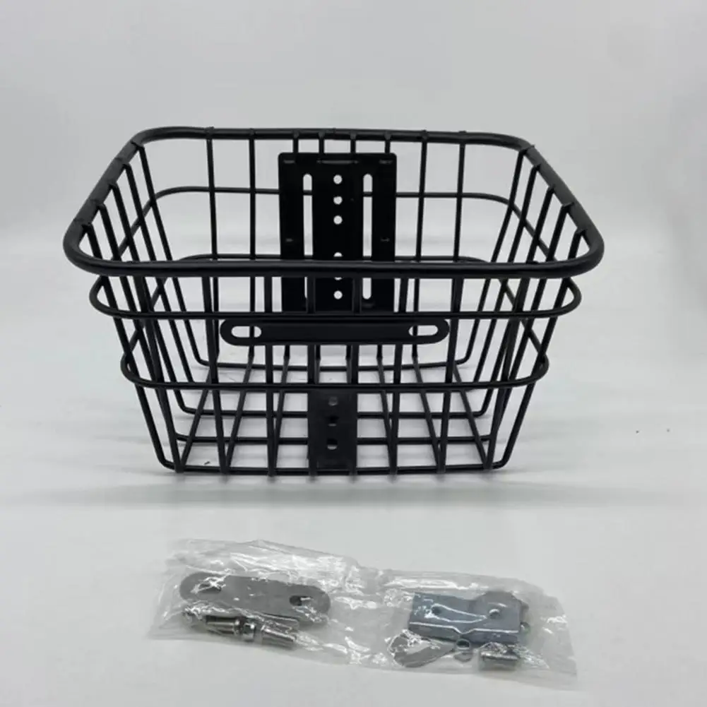 Front Bike Basket with Screws Large Capacity Rustproof Mountain Road Bicycle Basket Replacement Front Handlebar Storage Basket