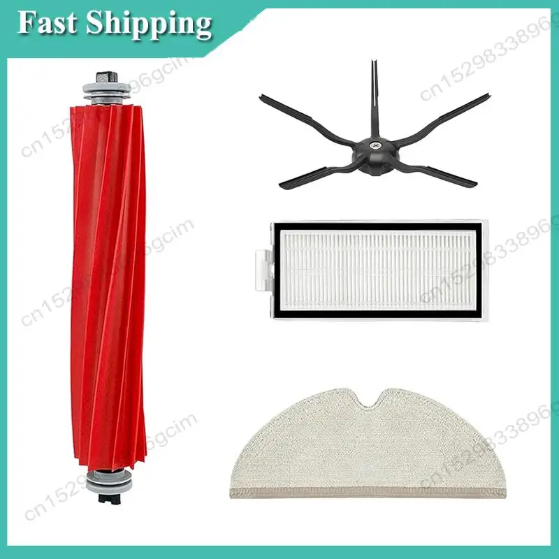 -BABQ Kit de acessórios para Xiaomi Roborock Q7 / Q7 + / Q7 Max / Q7 Max + Peças de aspirador de robô Escova lateral principal Filtro Hepa Pano de esfregão