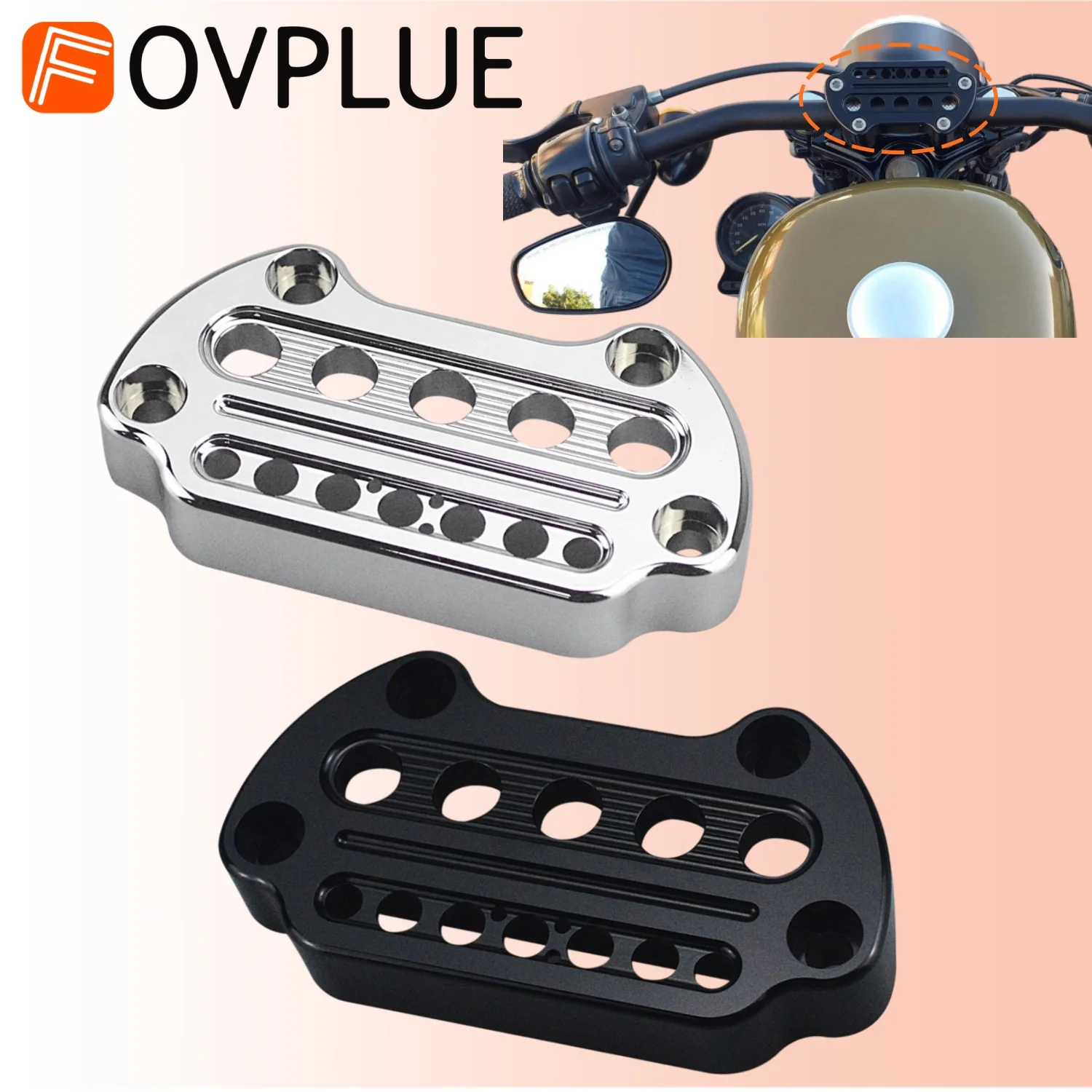Motorcycle Aluminum Indicator Light Handlebar Top Riser Clamps Mount For Harley  Sportster XL 883 Dyna Street Fat Bob 1995-2024