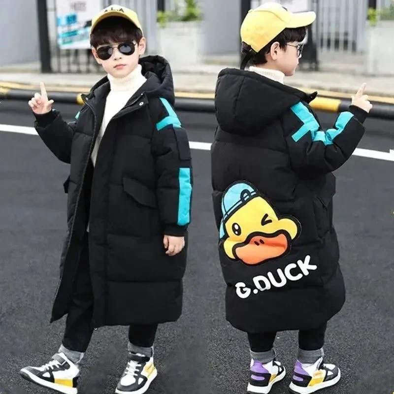 Children's Down Coat Teenage Boys Girls Cotton-padded Parka & Coats Kids Thicken Winter Jackets Outerwear Hooded