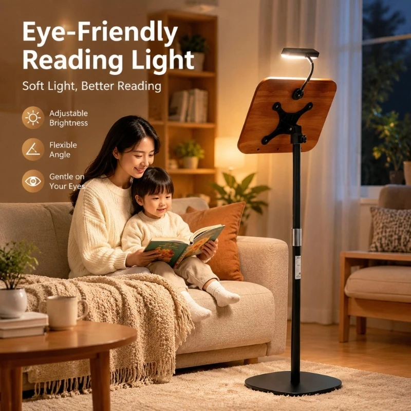 LED Task Light with Adhesive Metal Plate, Flexible Neck, and Rechargeable Internal Battery for Reading Tasks H8WD