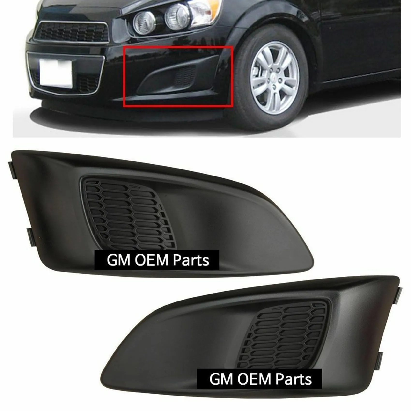 Front Left Front Bumper Fog Lamp Cover 96694768 for 2012-2016 Chevrolet Sonic Sedan