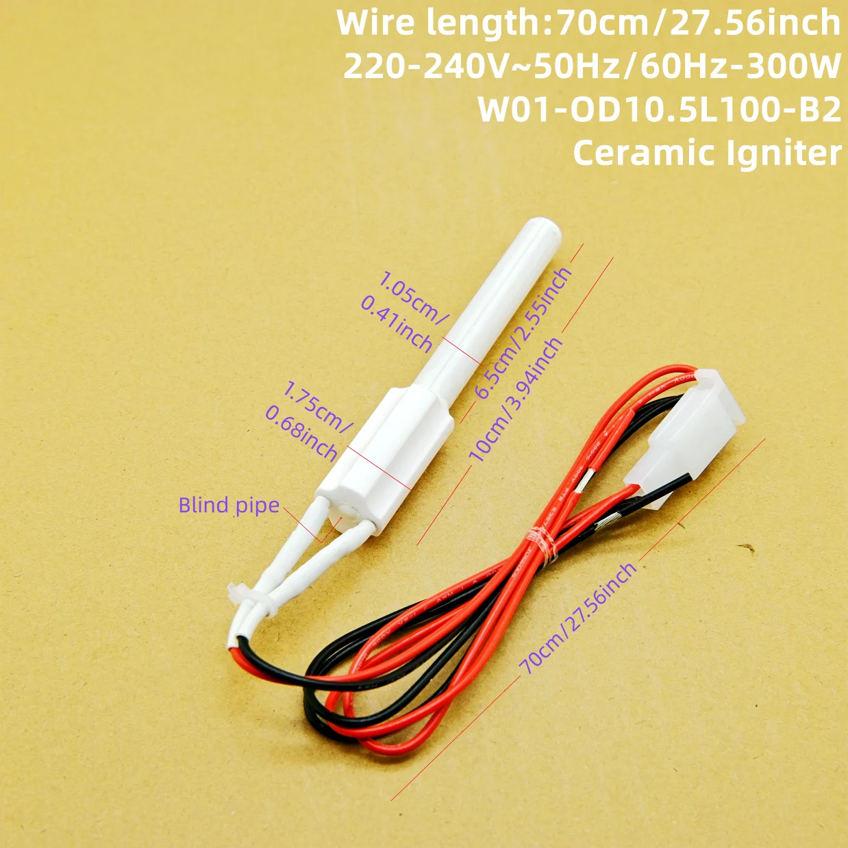 220V 300W Ceramic pellet Igniter Ceramic Igniter heating furnace Wood pellet biofuel ignition