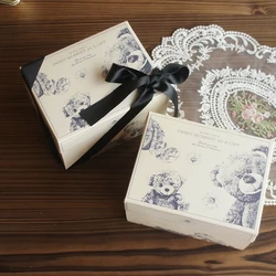 Light Yellow Bear Toy Pattern Design 10pcs 15.5*12*10 Cm Paper Box Candy Cookie Jar Candle Wedding Party Birthday DIY Gift Pack
