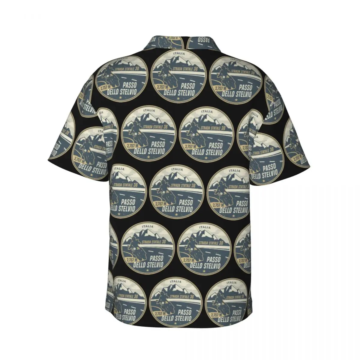 Stelvio Pass, Italy Men's Shirts Hawaiian Short Sleeve Shirt Casual Button Tops for Summer Beach