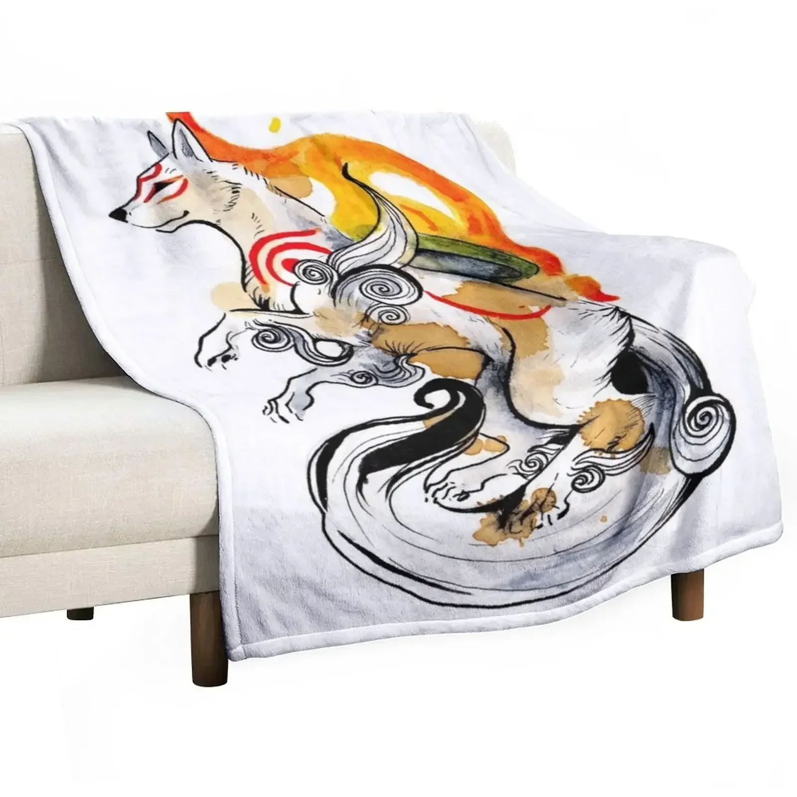 Okami Amaterasu Throw Blanket Designers Multi-Purpose Stuffeds Blankets